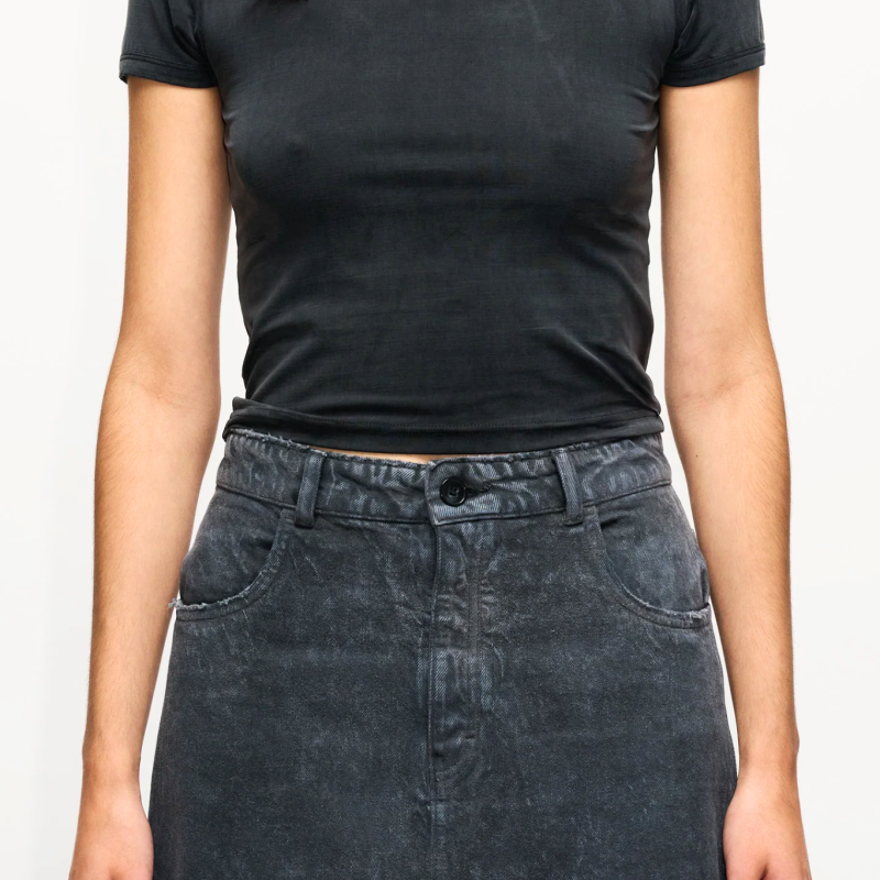 VILE T-SHIRT IN WASHED BLACK CUPRO