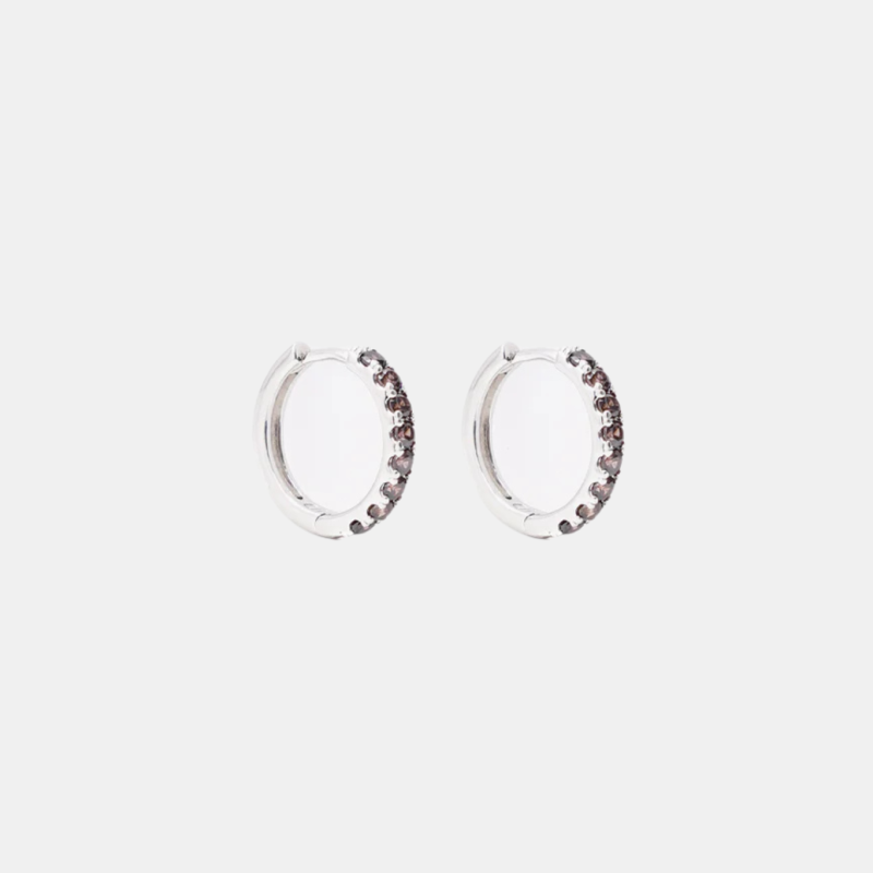 MINI HOOP 15mm IN BROWN SILVER