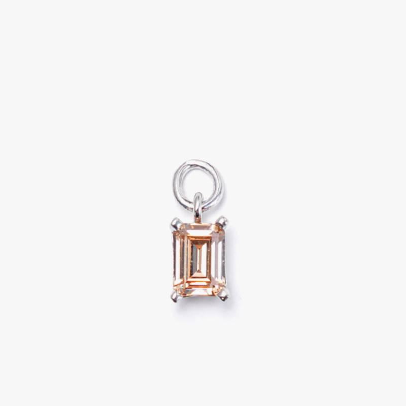 ONE STONE PENDANT IN BEIGE SILVER