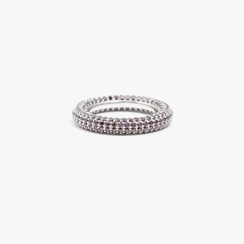 COLORFUL RING IN BROWN SILVER