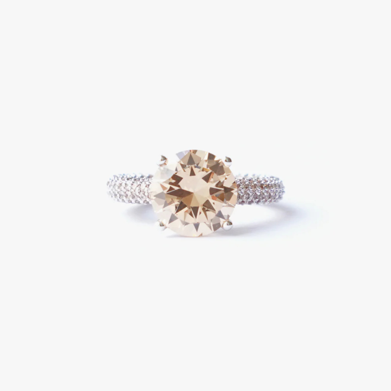 MEGA CIRCLE RING IN BEIGE SILVER