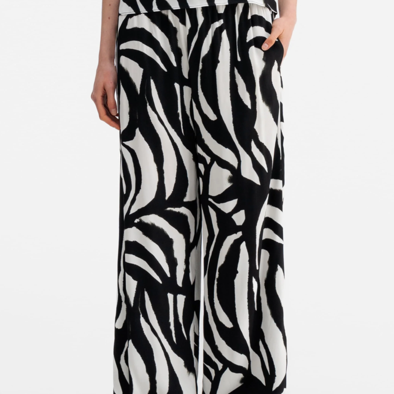 AHLVAR GALLERY MADOKA ZEBRA TROUSERS WHITE