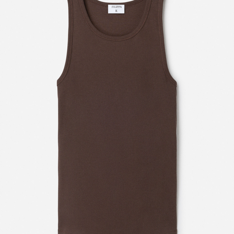 FILIPPA K FINE RIB TANK DARK CHOCOLATE