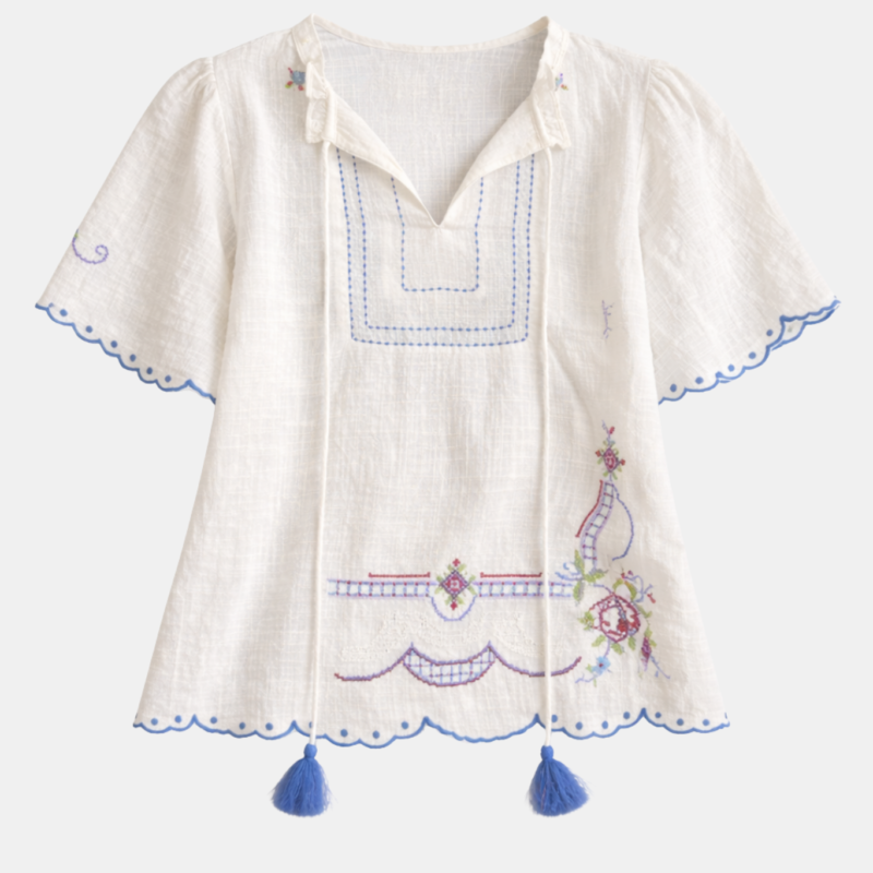 ROSE AND ROSE VIOLET BLOUSE WHITE