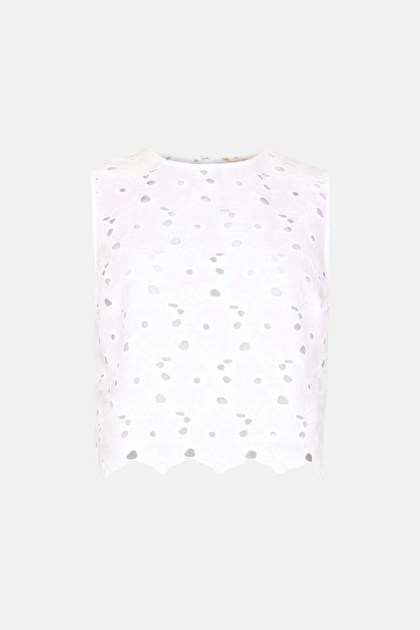 1 BY TIMO BRODERIE ANGLAISE TOP WHITE - Image 1