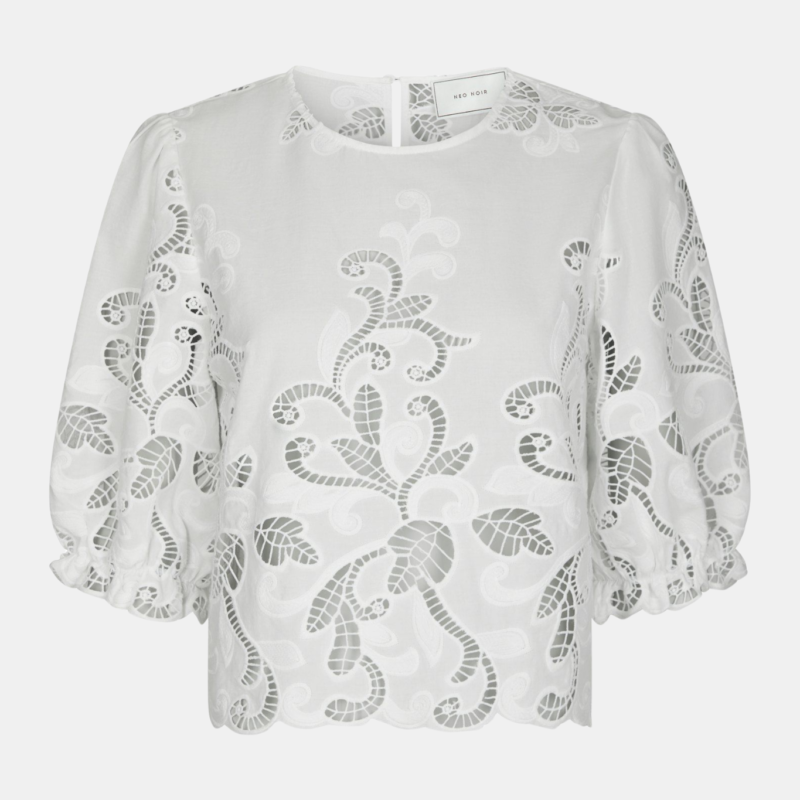 NEO NOIR FIA EMBROIDERY BLOUSE PRODUCTION WHITE