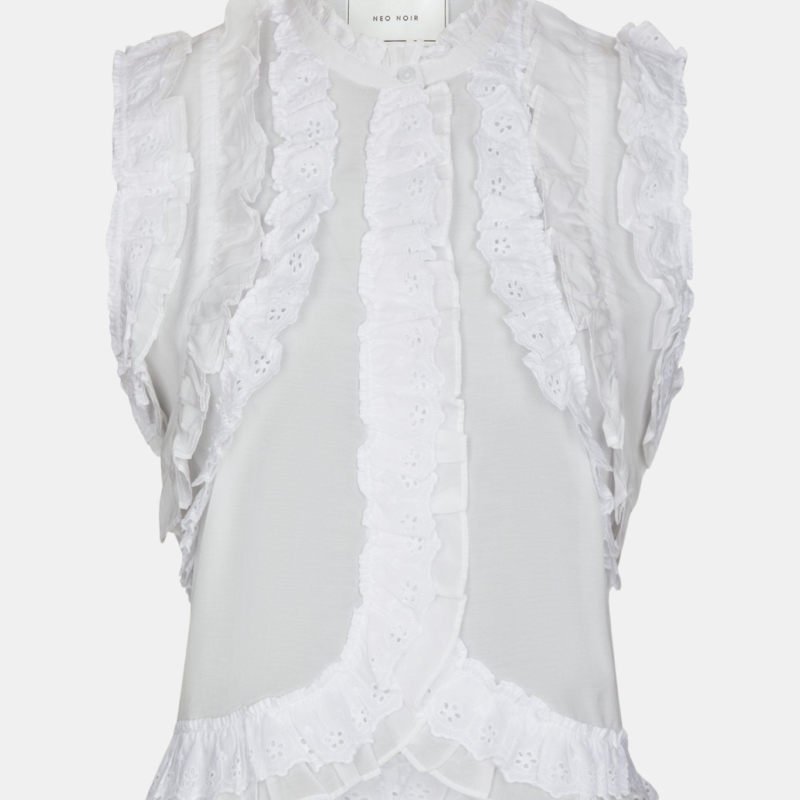 NEO NOIR CELIA RUFFLE TOP PRODUCTION WHITE