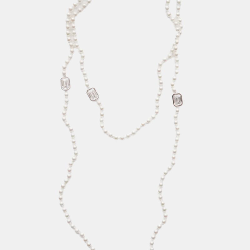 IZABEL DISPLAY MEGA PEARL NECKLACE WHITE SILVER