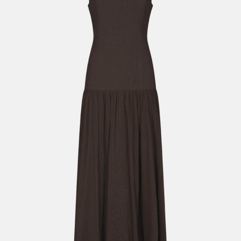 NEO NOIR JACKIE S VOILE DRESS PRODUCTION DARK BROWN