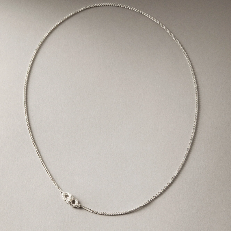 NOOTKA NEAT NECKLACE SILVER 45CM