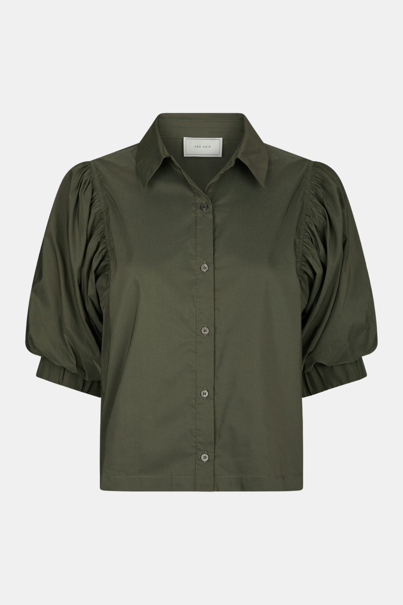 1 NEO NOIR ETTA POPLIN SHIRT ARMY - Image 1