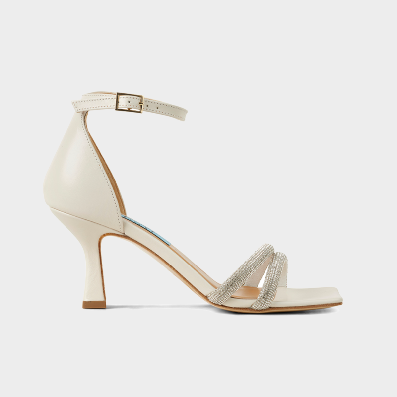 GLITTER BRIDAL HEEL IN ECRU
