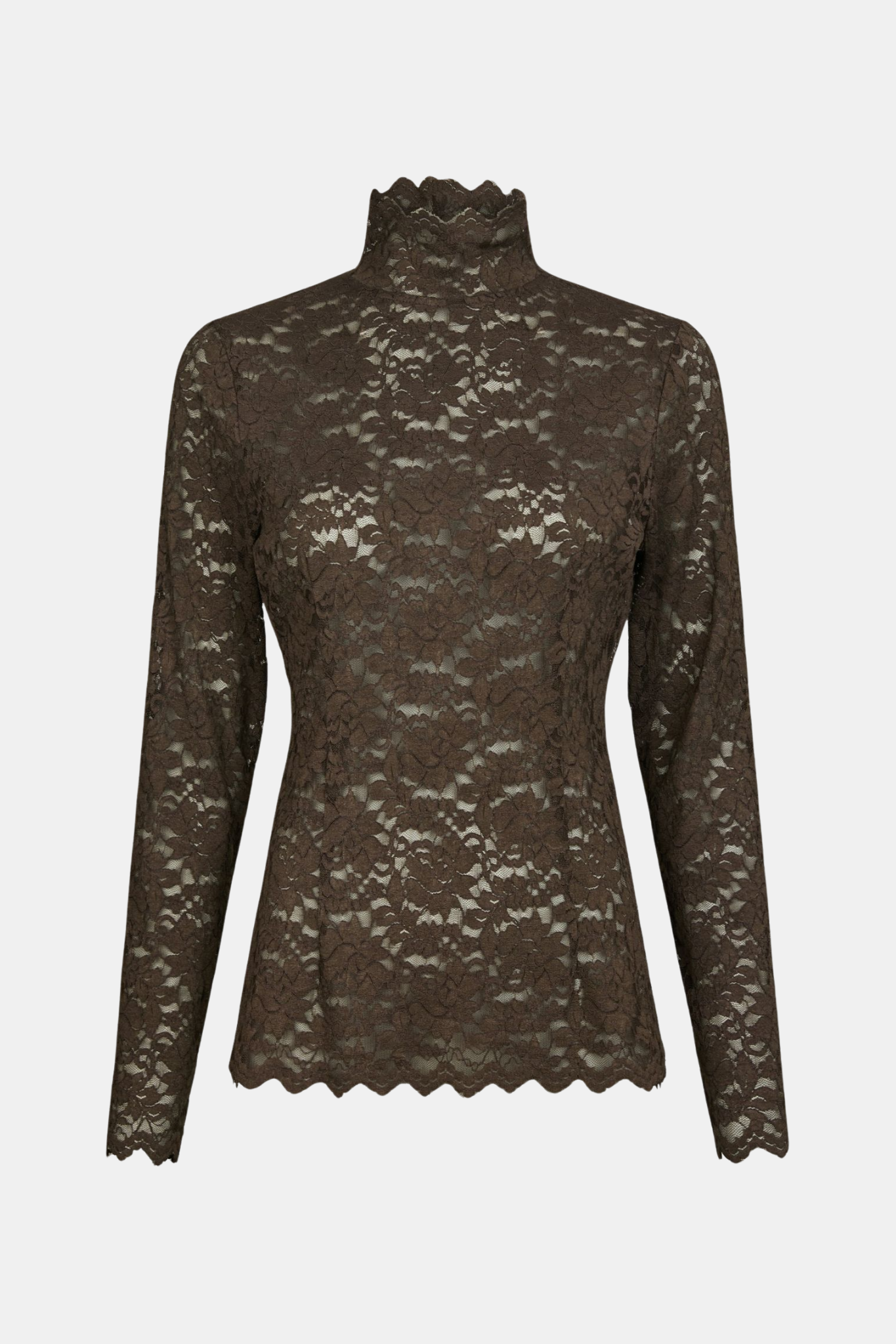2 LIZA LACEFLOWER BLOUSE IN CHOCOLATE BROWN - Image 1