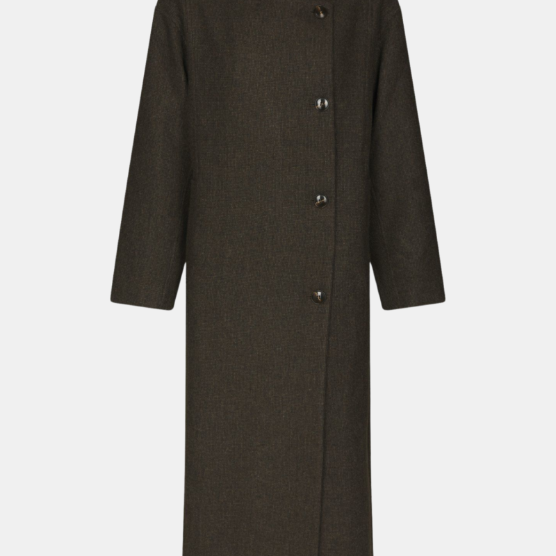 NEO NOIR MARCEL MINI CHECK COAT BROWN
