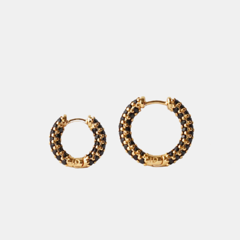 COLORFUL MINI HOOP BLACK GOLD