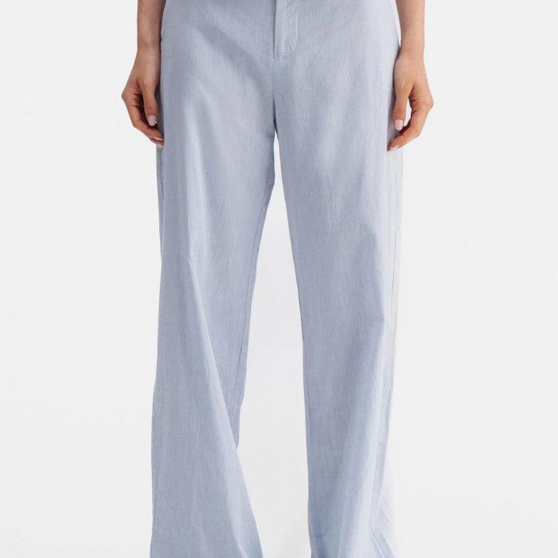 AHLVAR GALLERY MEYA LINEN TROUSERS DENIM BLUE