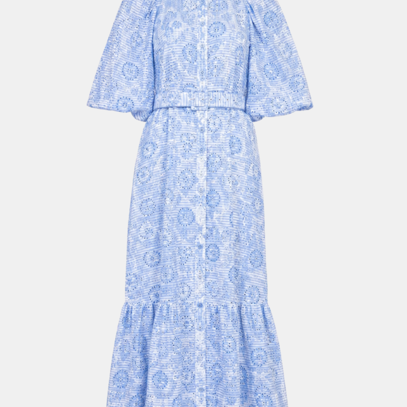 BY TIMO CHECKS BELT DRESS LIGHT BLUE