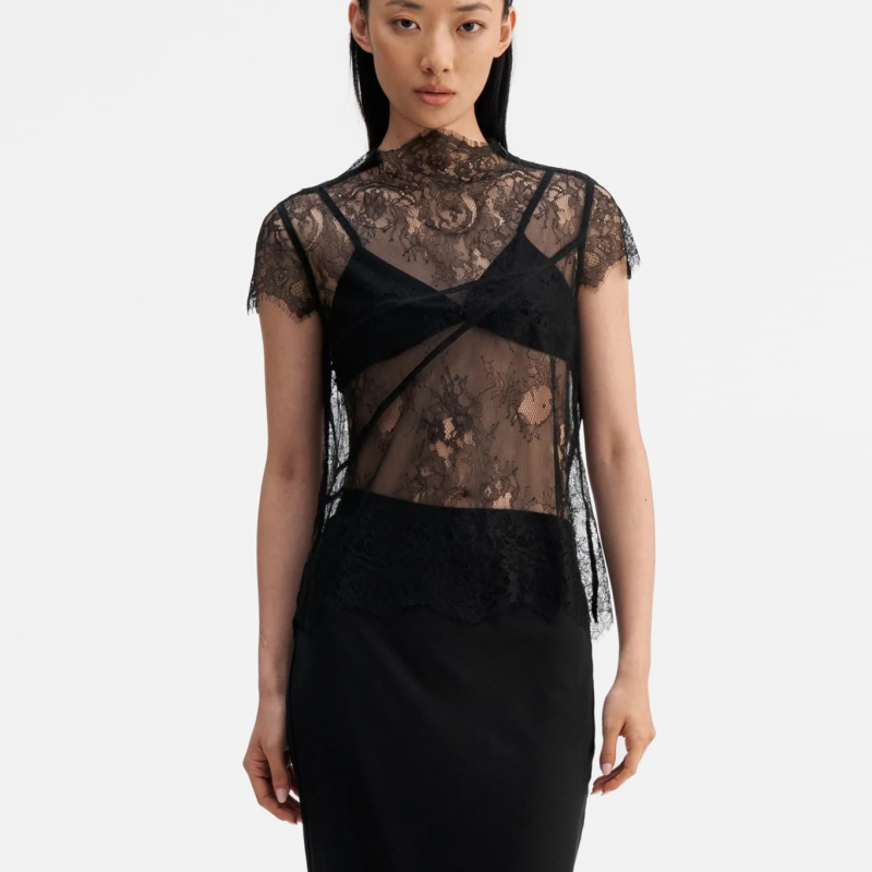 AHLVAR GALLERY EDEN LACE TOP BLACK