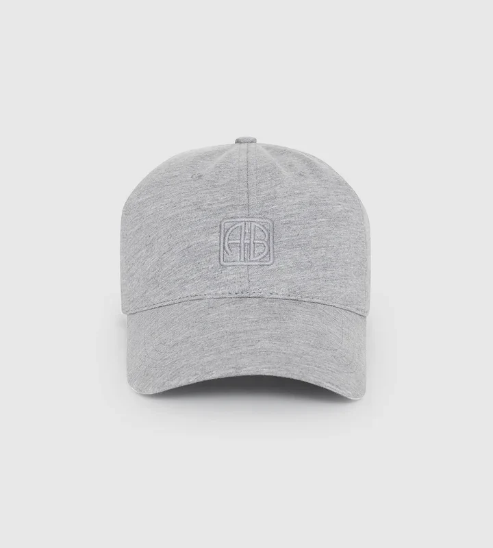 JEREMY BASEBALL CAP FRAMED MONOGRAM IN HEATHER GREY