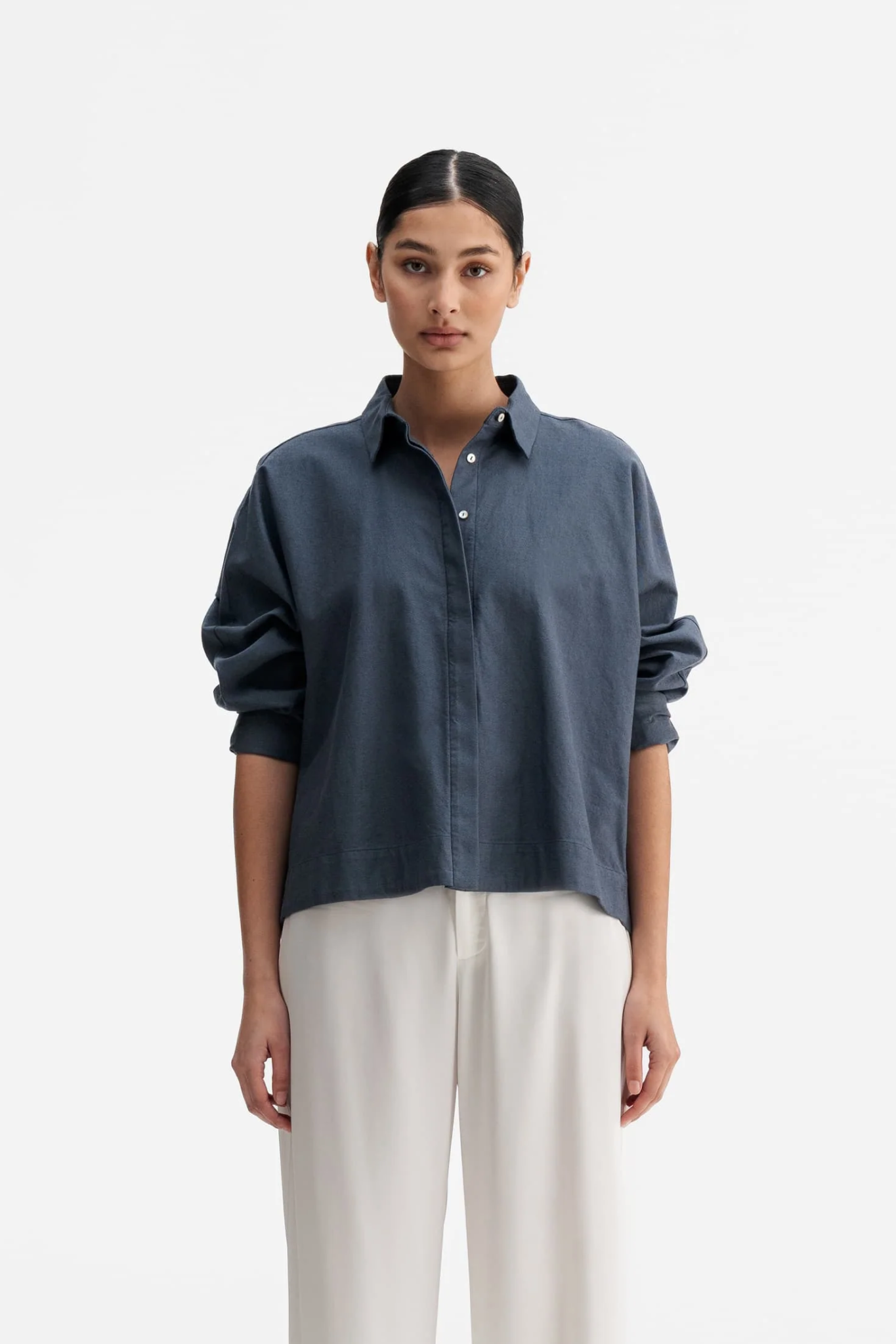 AHLVAR GALLERY GIGI OXFORD SHIRT BLUE GREY AHLVAR GALLERY GIGI OXFORD SHIRT BLUE GREY - Image 1