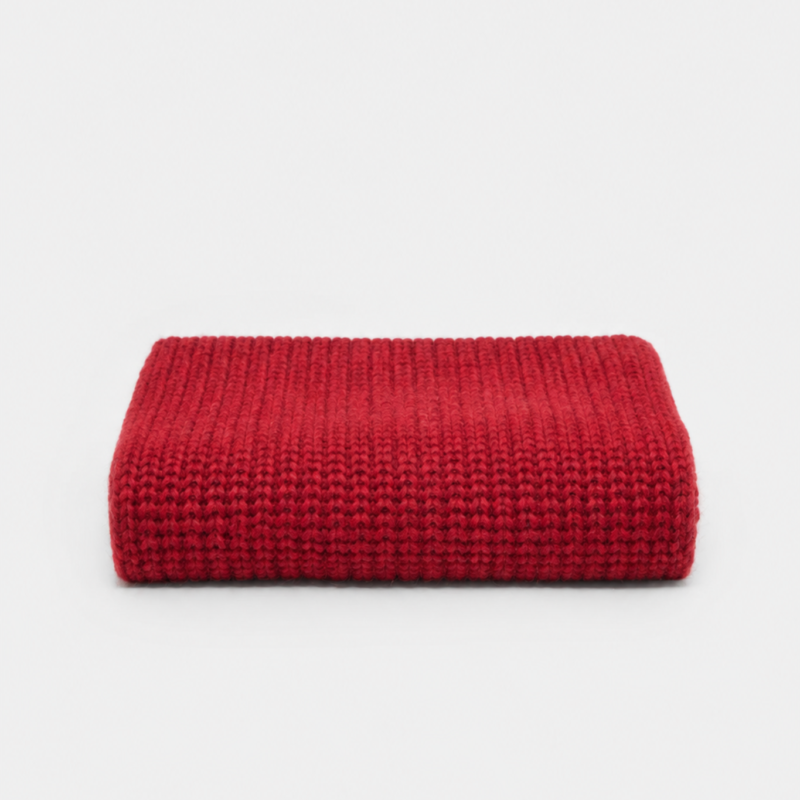 CLOSED KNITTED SCARF RED