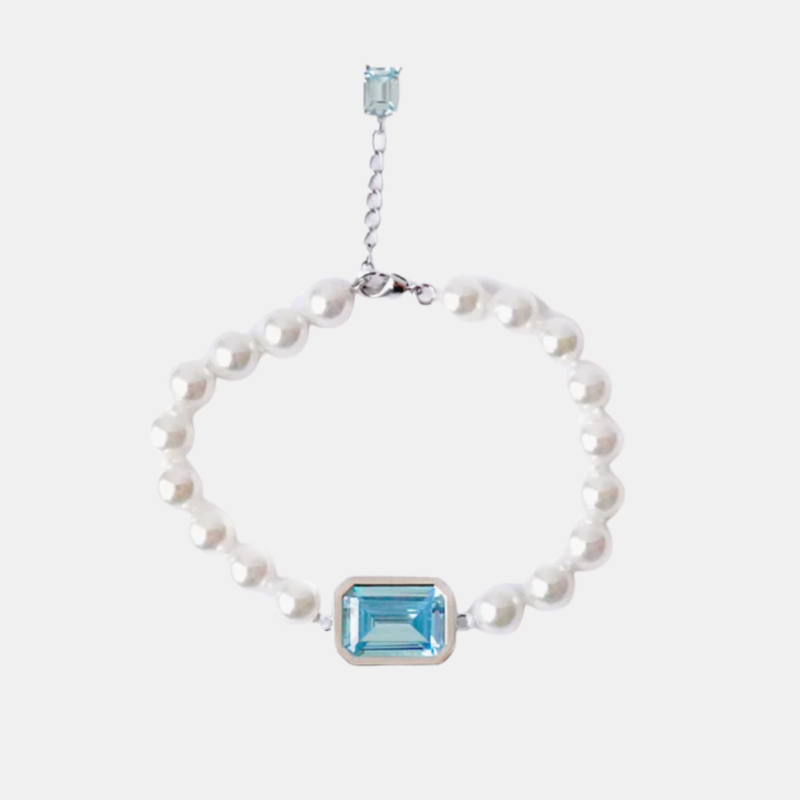 IZABEL DISPLAY MEGA PEARL BRACELET TURQUOISE SILVER