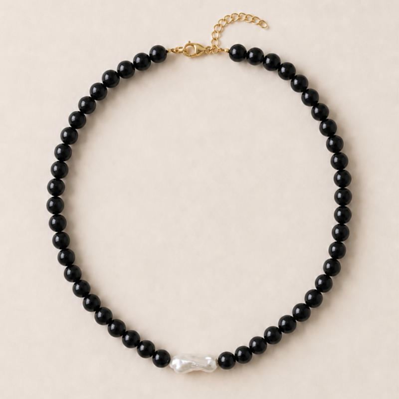 adelæ JASMINE BAROQUE NECKLACE BLACK