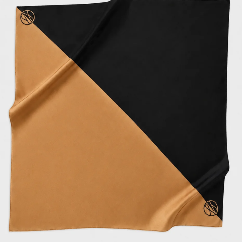 LESCARF DUAL SCARF BLACK CAPPUCCINO 80 CM